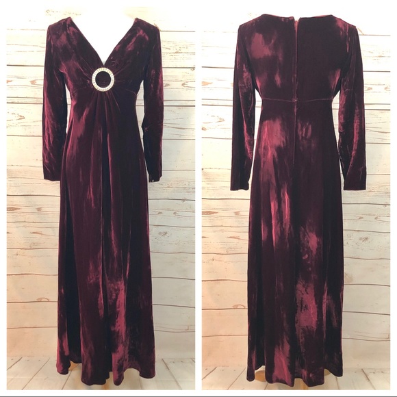wine velvet maxi dress